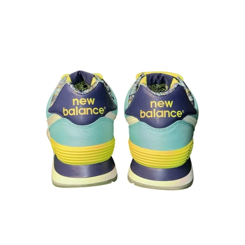 New Balance 574 WL574ILA Womens 8 Teal‎ Neon Yellow Luau Pack Sneakers